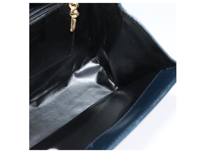 Borsa a Spalla Salvatore Ferragamo in Pelle Blu Navy Oro Auth BA4947 D'oro - vista 18