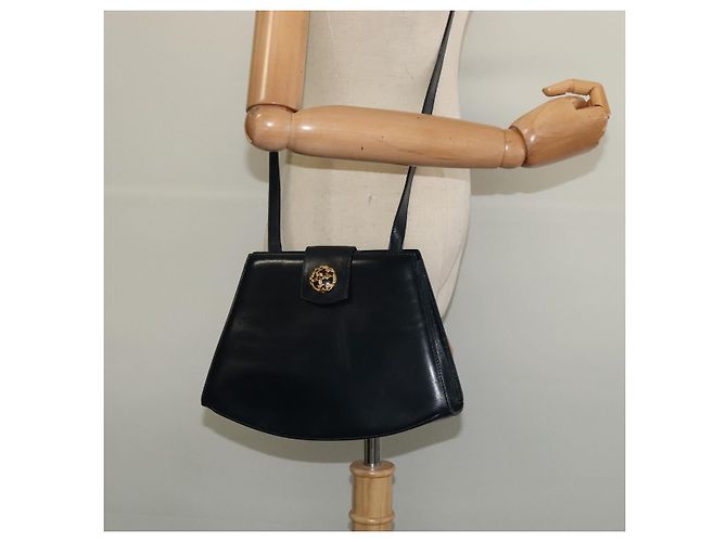 Borsa a Spalla Salvatore Ferragamo in Pelle Blu Navy Oro Auth BA4947 D'oro - vista 20
