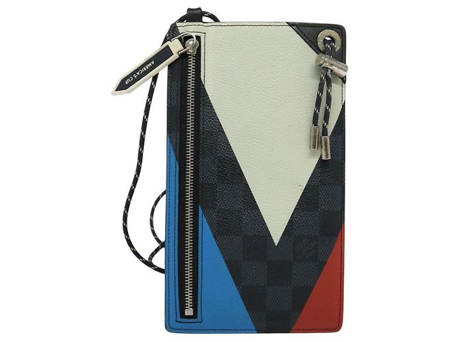 LOUIS VUITTON Pochette per Telefono Damier Graphite Borsa a Spalla N41630 LV Auth 140090 Damier ebene - vista 13