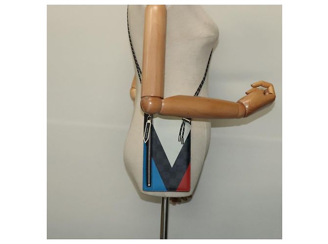 LOUIS VUITTON Pochette per Telefono Damier Graphite Borsa a Spalla N41630 LV Auth 140090 Damier ebene - vista 24