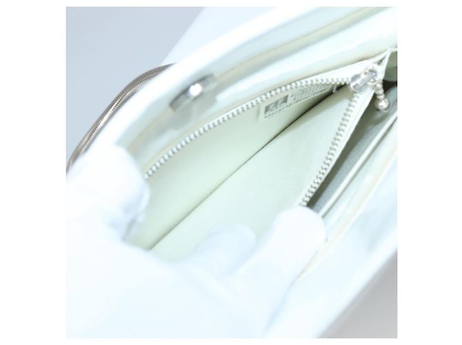 Borsa a spalla a catena GIVENCHY in pelle bianca e argento Auth bs28975 Bianco - vista 12