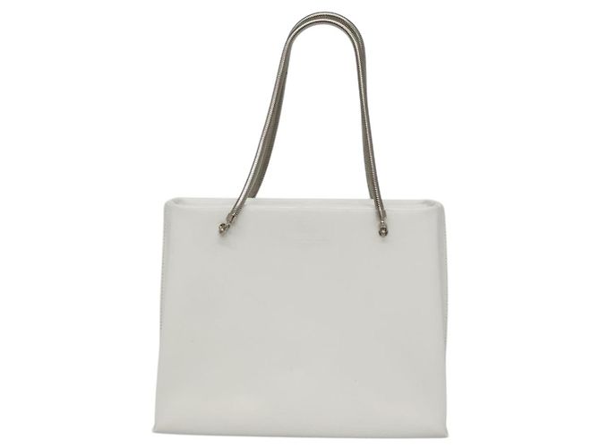 Borsa a spalla a catena GIVENCHY in pelle bianca e argento Auth bs28975 Bianco - vista 13