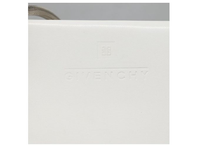 Borsa a spalla a catena GIVENCHY in pelle bianca e argento Auth bs28975 Bianco - vista 17