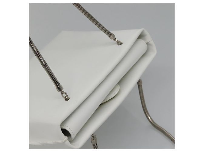 Borsa a spalla a catena GIVENCHY in pelle bianca e argento Auth bs28975 Bianco - vista 6