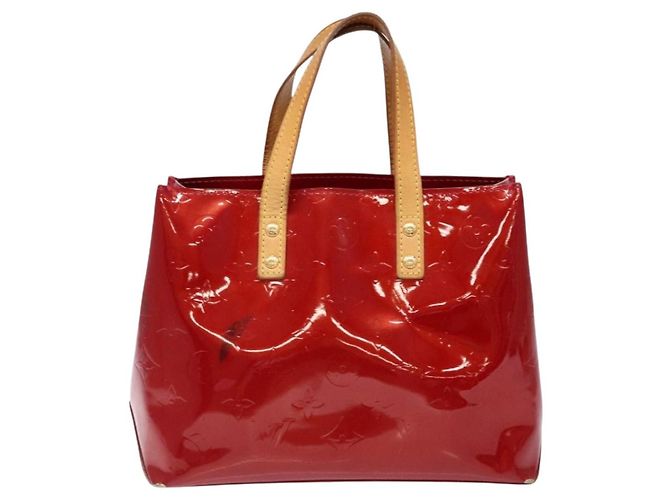 LOUIS VUITTON Borsa a Mano Monogram Vernis Reade PM Pomme D'amour M91990 Auth 139642 Rosso - vista 13