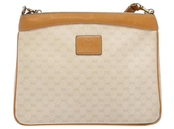 Gucci Borsa a spalla Micro GG Supreme in PVC Bianco Oro Auth th6280 D'oro - vista 13