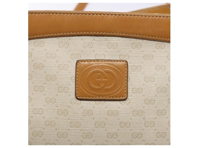 Gucci Borsa a spalla Micro GG Supreme in PVC Bianco Oro Auth th6280 D'oro - vista 17