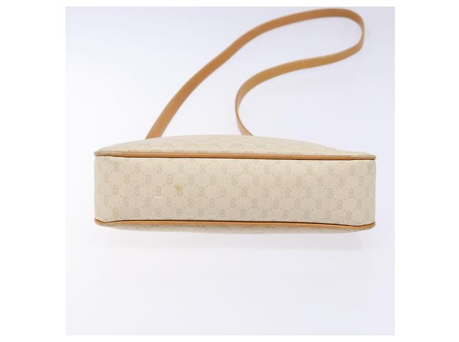 Gucci Borsa a spalla Micro GG Supreme in PVC Bianco Oro Auth th6280 D'oro - vista 5