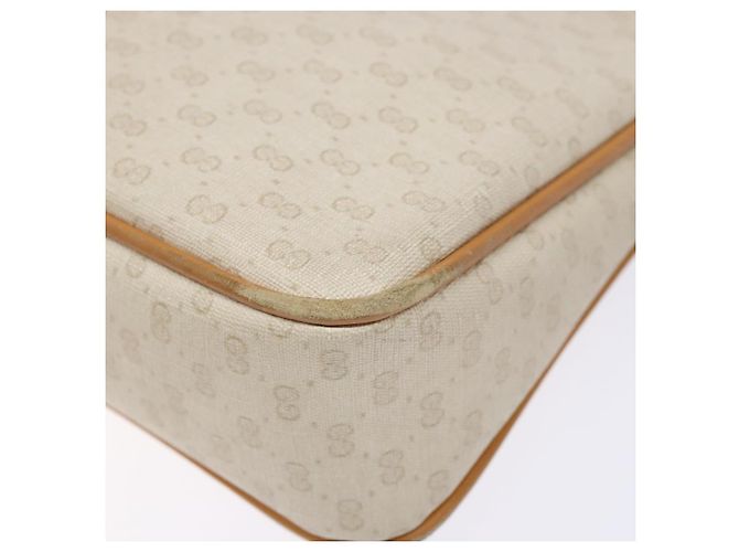Gucci Borsa a spalla Micro GG Supreme in PVC Bianco Oro Auth th6280 D'oro - vista 9