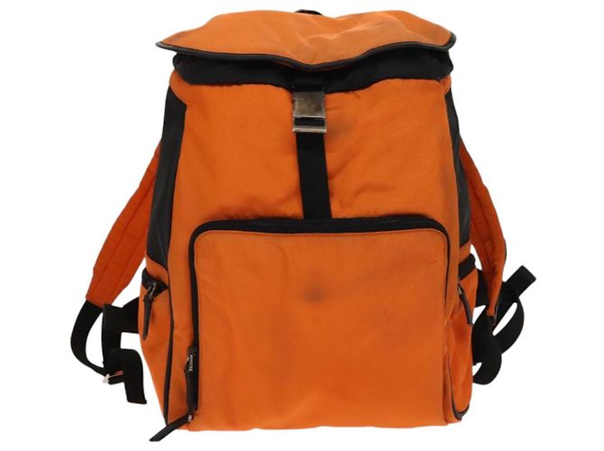 GUCCI Backpack Nylon Leather Orange Black Silver Auth bs28642 Silvery - view 13
