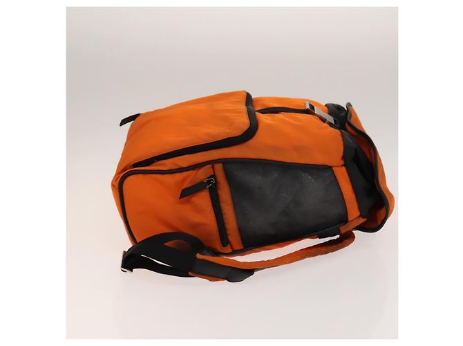 GUCCI Backpack Nylon Leather Orange Black Silver Auth bs28642 Silvery - view 3