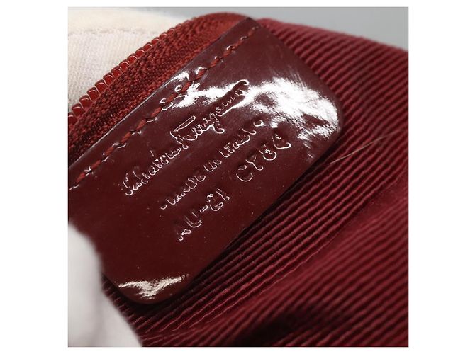 Borsa Tote Vala in Nylon Bordeaux e Oro Auth hk2907 di Salvatore Ferragamo D'oro Bordò - vista 12