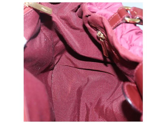 Borsa Tote Vala in Nylon Bordeaux e Oro Auth hk2907 di Salvatore Ferragamo D'oro Bordò - vista 21
