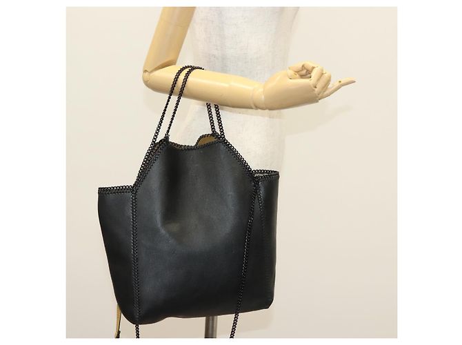 Autre Marque Schultertasche aus schwarzem Leder Stella McCartney Chain Fabera Auth BA5027 - Ansicht 18