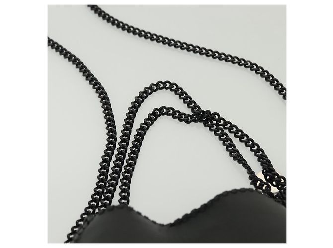 Autre Marque Schultertasche aus schwarzem Leder Stella McCartney Chain Fabera Auth BA5027 - Ansicht 7