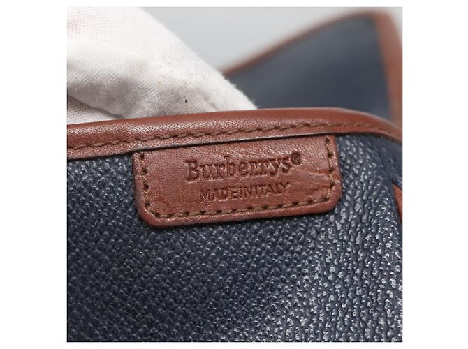 Autre Marque Borsa a Spalla Burberrys in Pelle PVC Blu Navy Oro Auth bs28989 D'oro - vista 10