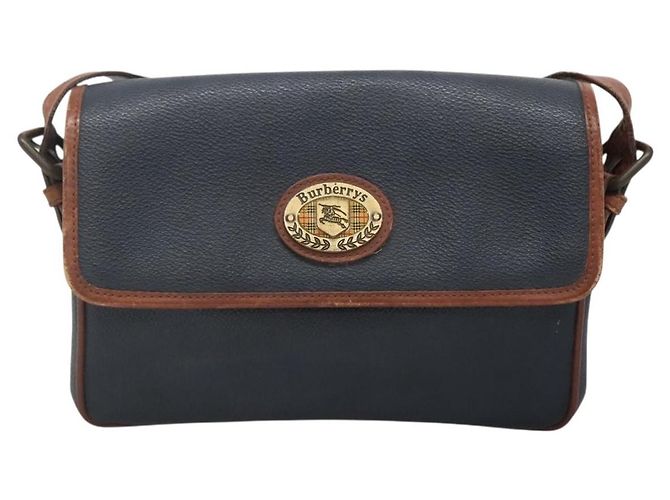 Autre Marque Borsa a Spalla Burberrys in Pelle PVC Blu Navy Oro Auth bs28989 D'oro - vista 13
