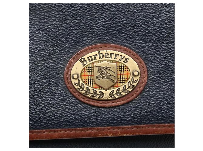 Autre Marque Borsa a Spalla Burberrys in Pelle PVC Blu Navy Oro Auth bs28989 D'oro - vista 17