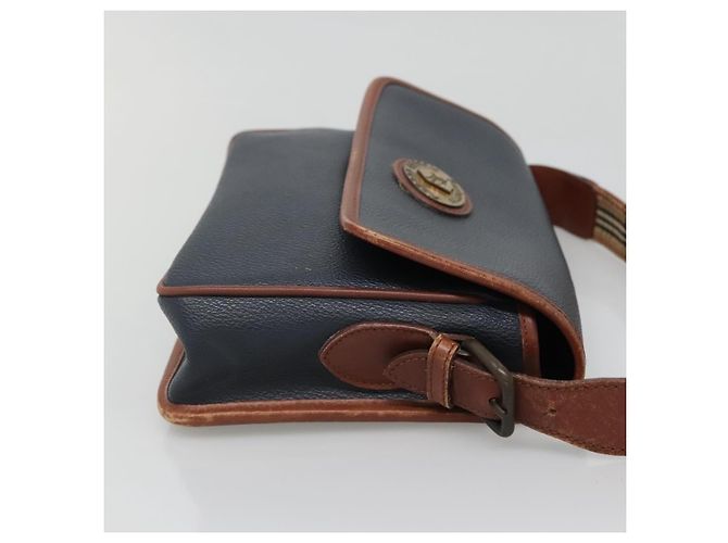 Autre Marque Borsa a Spalla Burberrys in Pelle PVC Blu Navy Oro Auth bs28989 D'oro - vista 4