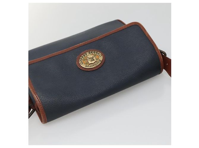 Autre Marque Borsa a Spalla Burberrys in Pelle PVC Blu Navy Oro Auth bs28989 D'oro - vista 6