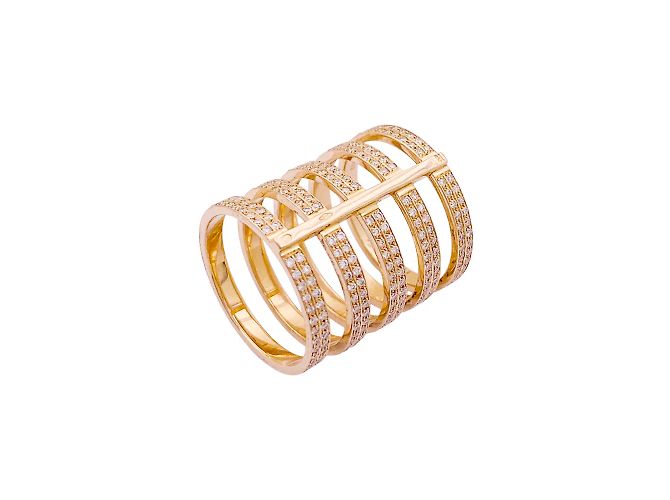 Anello Repossi, modello 'Berbère' in oro rosa e diamanti. - vista 3