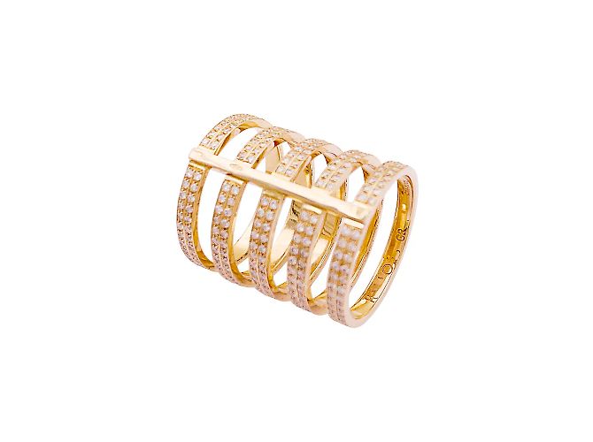 Anello Repossi, modello 'Berbère' in oro rosa e diamanti. - vista 4