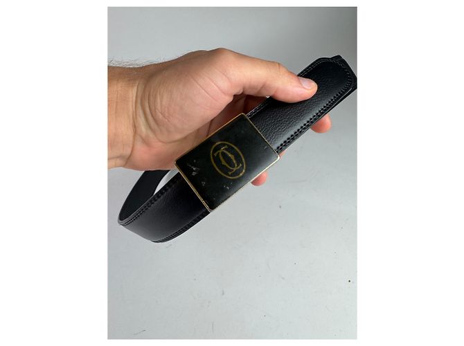 Vintage Cartier Ledergürtel schwarz - Ansicht 2