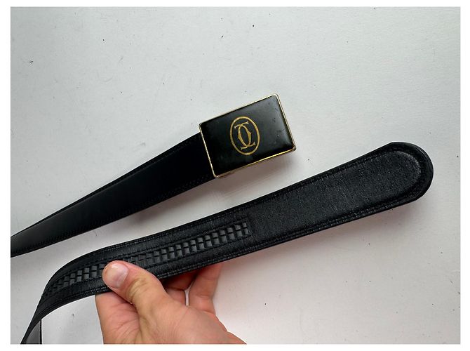 Vintage Cartier Ledergürtel schwarz - Ansicht 5