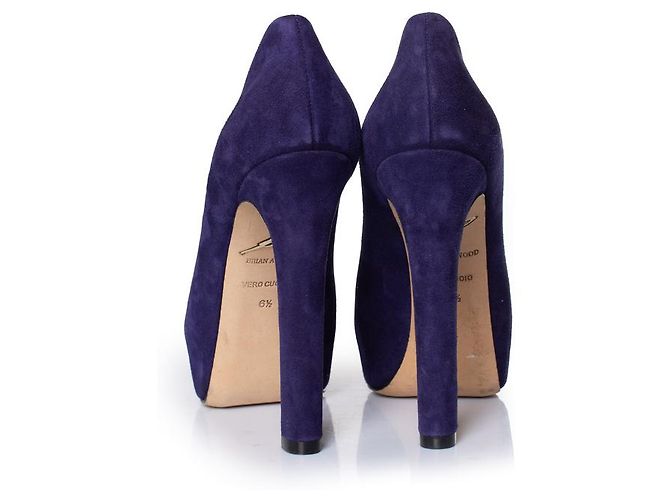 Brian Atwood, décolleté in suede viola Porpora - vista 5