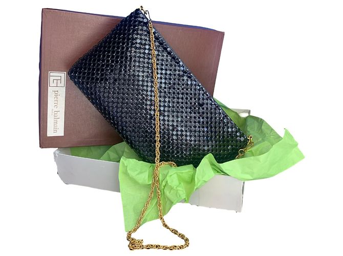 Pochette in metallo Pierre Balmain Nero Gold hardware - vista 13
