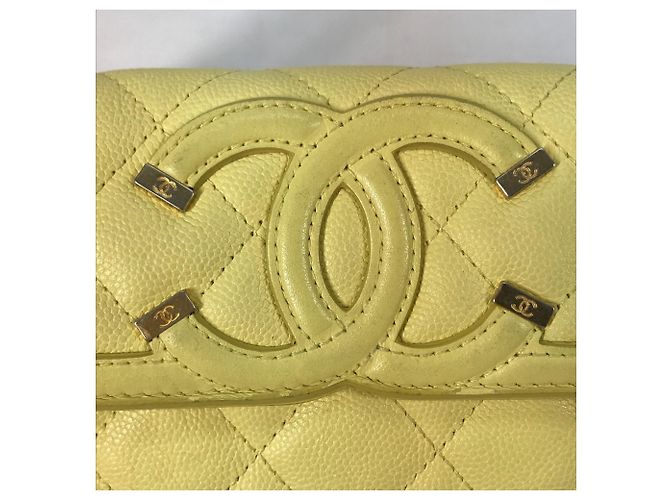 Chanel Filigree CC Coco Mark Bifold Langbörse Gelb - Ansicht 5