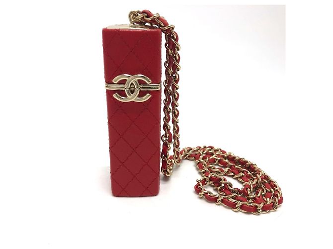 Chanel Coco Mark CC Schultertasche mit Kette Rot - Ansicht 2