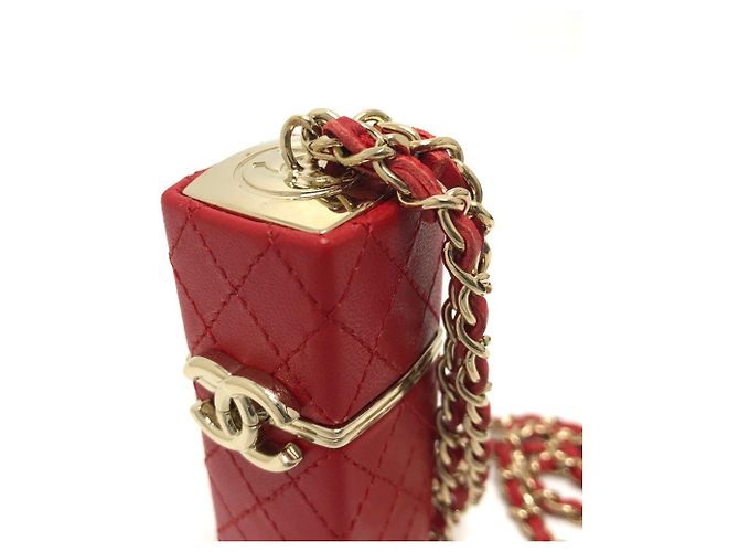Chanel Coco Mark CC Schultertasche mit Kette Rot - Ansicht 3