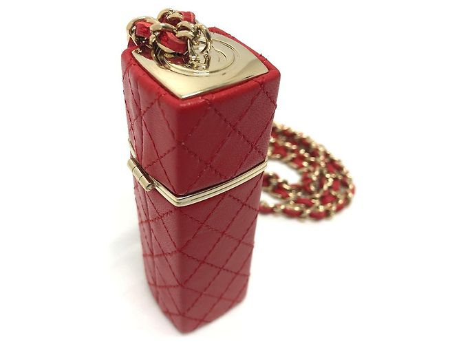 Chanel Coco Mark CC Schultertasche mit Kette Rot - Ansicht 4