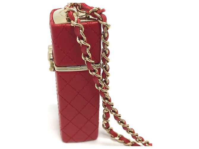 Chanel Coco Mark CC Schultertasche mit Kette Rot - Ansicht 7