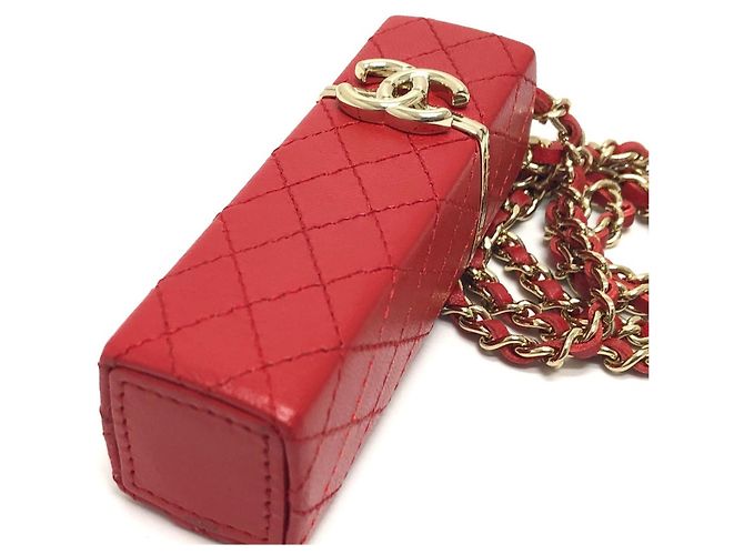 Chanel Coco Mark CC Schultertasche mit Kette Rot - Ansicht 9