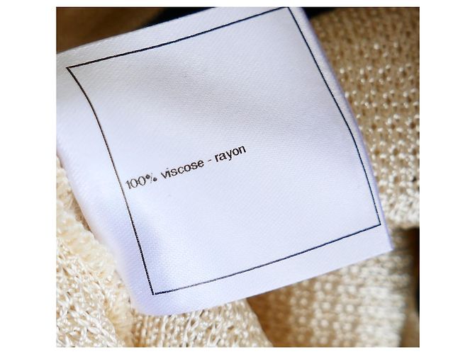 Chanel Crucero 2010 10C Abrigo Cardigan Crema & Negro Crudo - vista 11