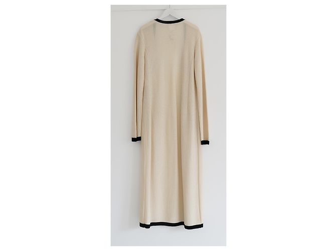 Chanel Crucero 2010 10C Abrigo Cardigan Crema & Negro Crudo - vista 6