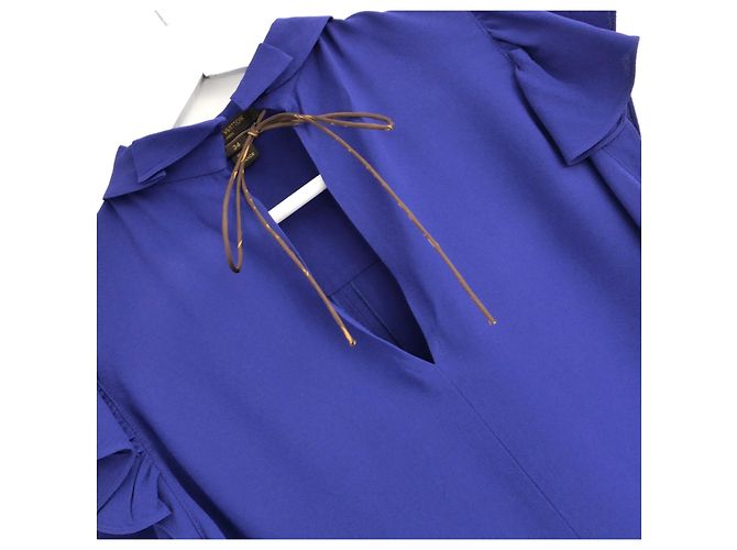 Lila Crepe Monogramm Krawattenbluse Louis Vuitton Resort 2017 - Ansicht 2