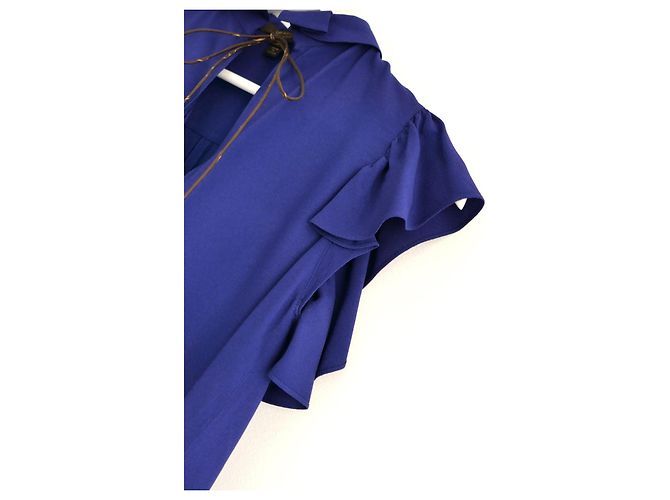 Lila Crepe Monogramm Krawattenbluse Louis Vuitton Resort 2017 - Ansicht 3