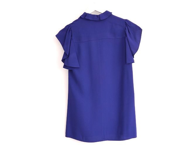 Lila Crepe Monogramm Krawattenbluse Louis Vuitton Resort 2017 - Ansicht 5