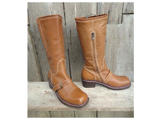 Pollini Way Out Leder Bikerstiefel hellbraun - Ansicht 2