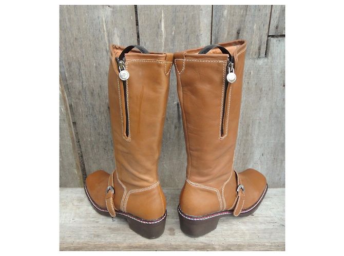 Pollini Way Out Leder Bikerstiefel hellbraun - Ansicht 4