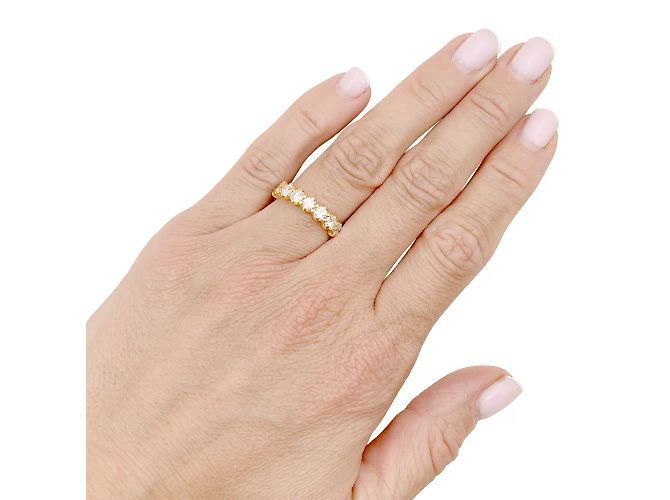 Autre Marque Fede nuziale americana in oro giallo e diamanti. - vista 5