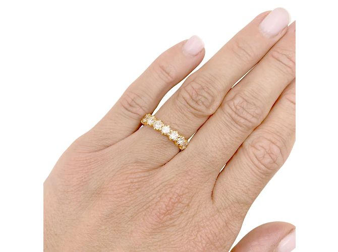 Autre Marque Fede nuziale americana in oro giallo e diamanti. - vista 6