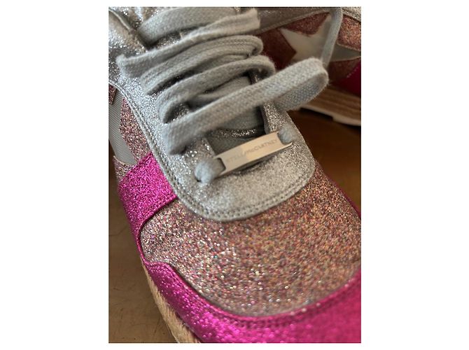 Stella Mc Cartney Sneakers Stella McCartney Rosa con Paillettes e Suola in Corda - vista 10
