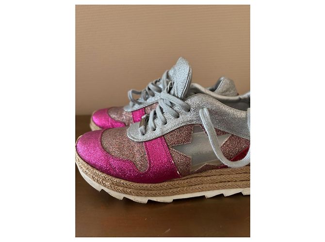 Stella Mc Cartney Sneakers Stella McCartney Rosa con Paillettes e Suola in Corda - vista 12
