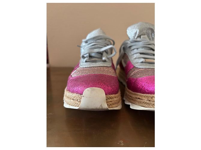 Stella Mc Cartney Sneakers Stella McCartney Rosa con Paillettes e Suola in Corda - vista 2