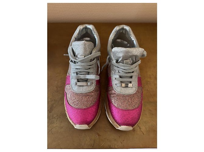 Stella Mc Cartney Sneakers Stella McCartney Rosa con Paillettes e Suola in Corda - vista 3