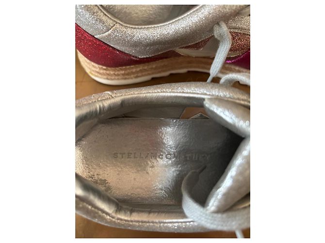Stella Mc Cartney Sneakers Stella McCartney Rosa con Paillettes e Suola in Corda - vista 6